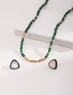 Green Triangle Mother-of-Pearl Earrings — 18K Gold Vermeil, white mother-of-pearl | SENLORE