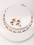 Tiger's Eye Tassel Earrings — 18K Gold Vermeil, tiger's eye, mother-of-pearl, natural freshwater pearl | SENLORE