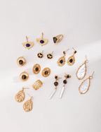 Tiger's Eye Long Baroque Earrings — 18K Gold Vermeil, tiger's eye, natural elongated baroque pearl | SENLORE