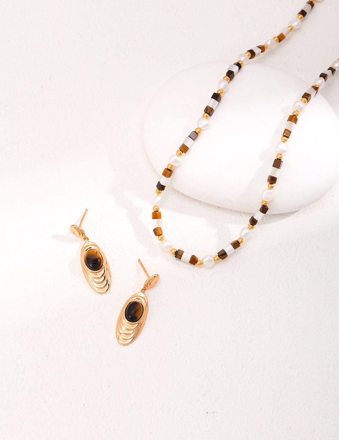 West Asian Tiger's Eye Earrings — 18K Gold Vermeil, tiger's eye | SENLORE