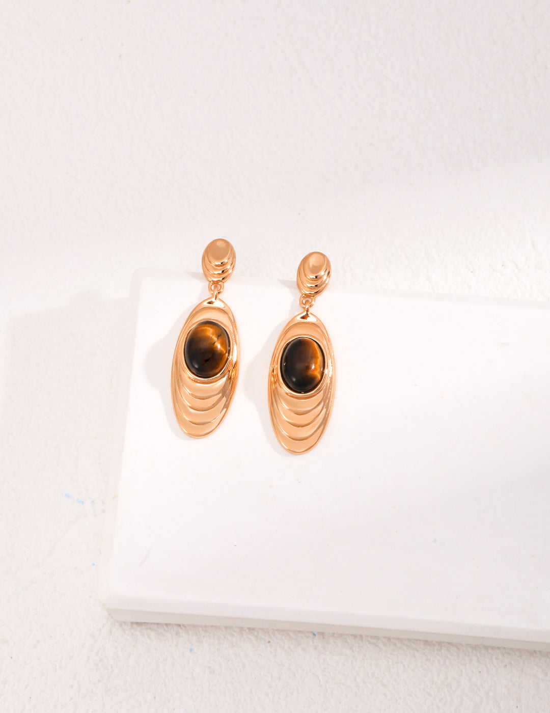 West Asian Tiger's Eye Earrings — 18K Gold Vermeil, tiger's eye | SENLORE