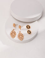 Court Openwork Pearl Earrings — 18K Gold Vermeil, natural freshwater pearl | SENLORE