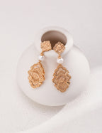 Court Openwork Pearl Earrings — 18K Gold Vermeil, natural freshwater pearl | SENLORE