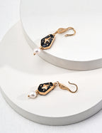 Enamel Pearl Earrings — 18K Gold Vermeil, natural freshwater pearl | SENLORE