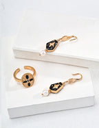 Enamel Pearl Earrings — 18K Gold Vermeil, natural freshwater pearl | SENLORE