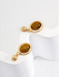 Simple Tiger's Eye Stud Earrings — 18K Gold Vermeil, tiger's eye | SENLORE