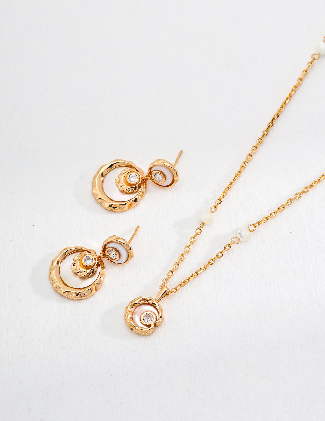 SENLORE Crescent Mother-of-Pearl Earrings – Side View