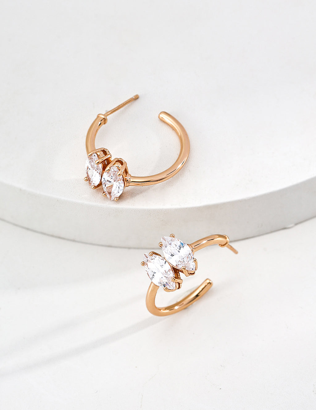 Color-Block Enamel Zircon Earrings — 18K Gold Vermeil, cubic zirconia | SENLORE