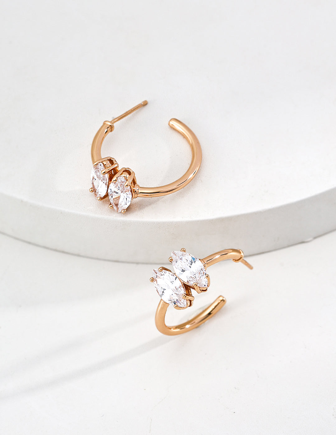 Color-Block Enamel Zircon Earrings — 18K Gold Vermeil, cubic zirconia | SENLORE