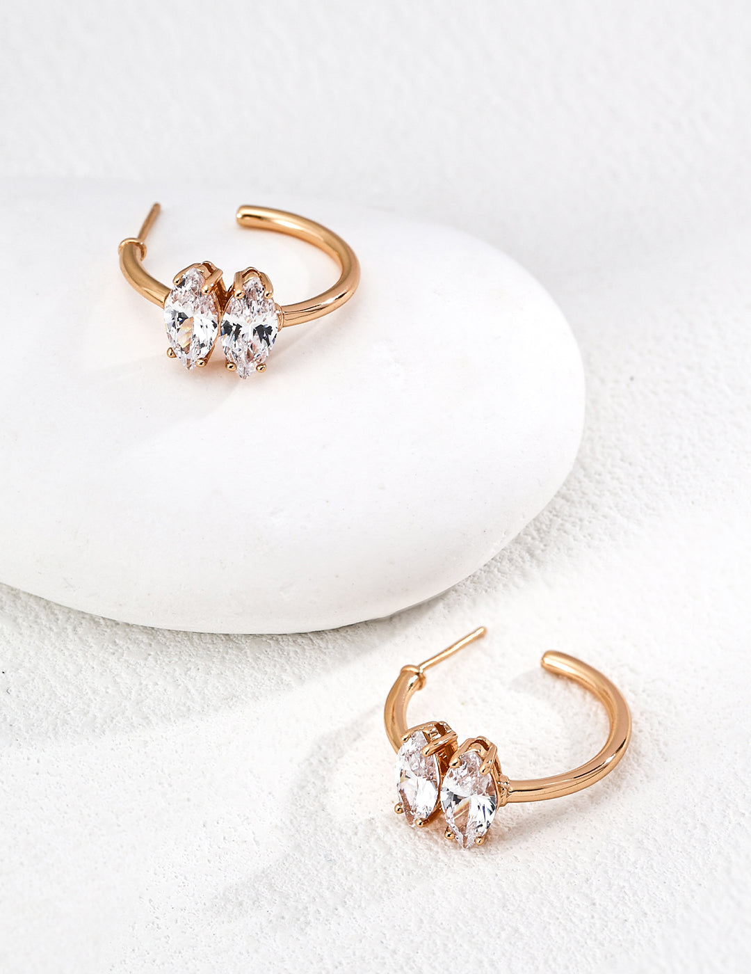 Color-Block Enamel Zircon Earrings — 18K Gold Vermeil, cubic zirconia | SENLORE