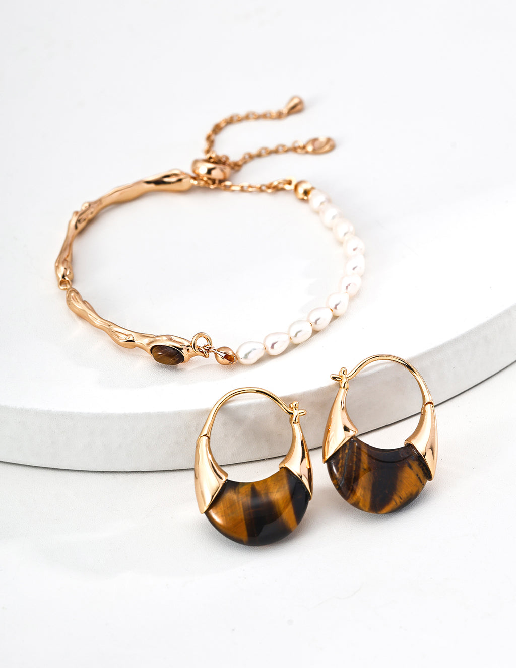 Vintage Tiger's Eye Earrings — 18K Gold Vermeil, tiger's eye | SENLORE