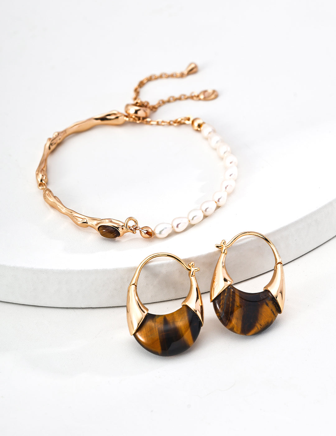 Vintage Tiger's Eye Earrings — 18K Gold Vermeil, tiger's eye | SENLORE