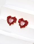 Heart Pink Zircon Earrings — Sterling Silver, 18K Gold Vermeil, cubic zirconia | SENLORE