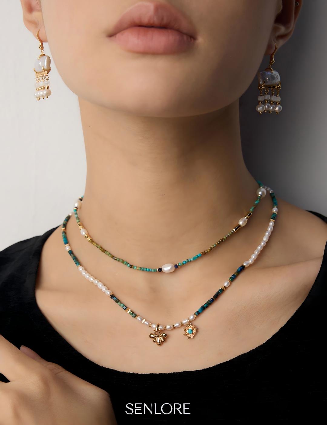 SENLORE Tassel Mother-of-Pearl Earrings – Lifestyle Shot