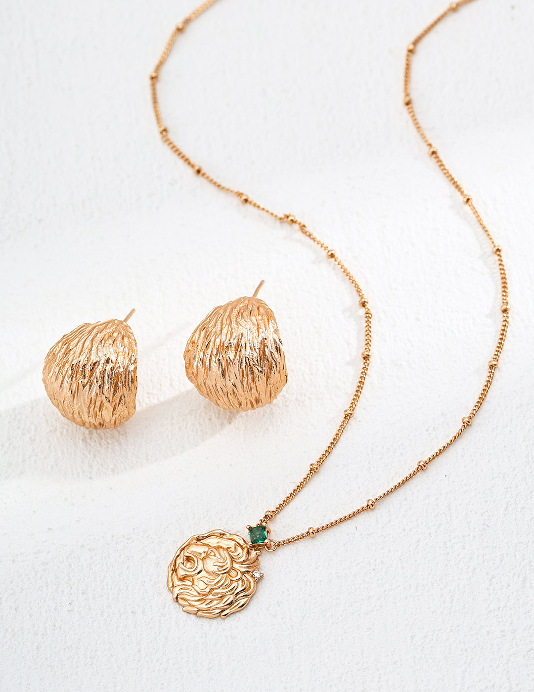 Hand-Carved Texture Earrings — Sterling Silver, 18K Gold Vermeil | SENLORE