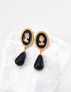 SENLORE Vintage Black Earrings – Side View