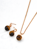 SENLORE Natural Tiger's Eye Earrings – Front View