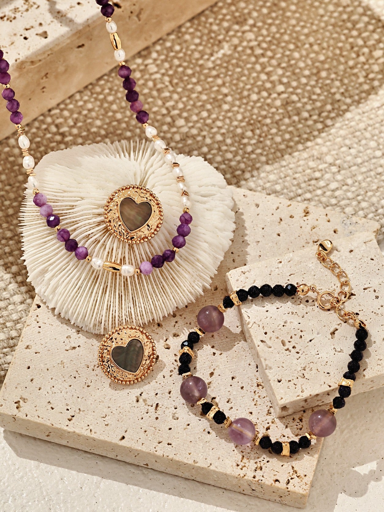 SENLORE Iridescent Shell Earrings – Front View