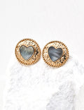 SENLORE Iridescent Shell Earrings – Detail Close-up