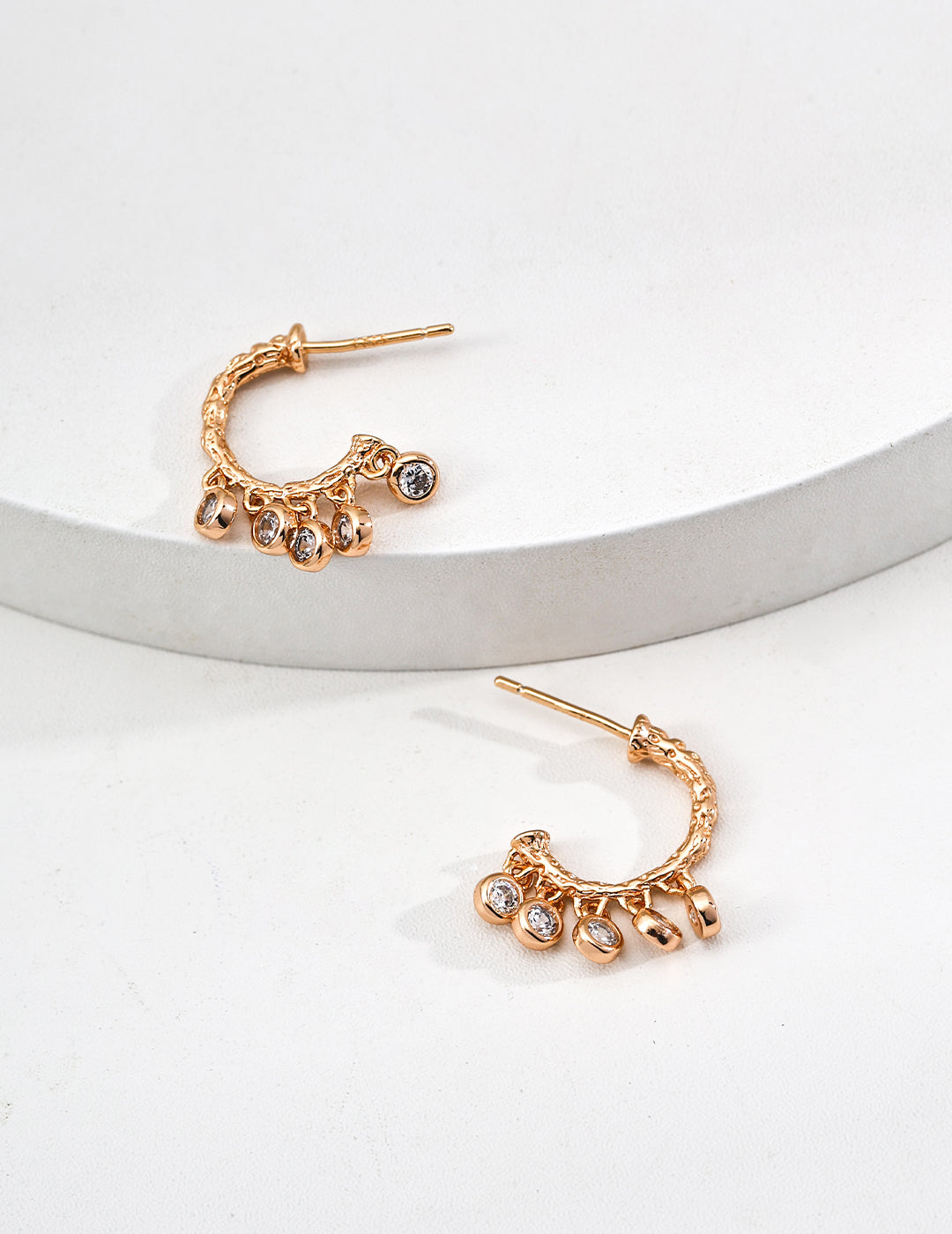 Vintage Cubic Zirconia Drop Earrings — Sterling Silver, 18K Gold Vermeil, cubic zirconia | SENLORE