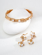 SENLORE Vintage Iris Pearl Earrings – Lifestyle Shot