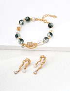 Hand-Brushed Pearl Zircon Earrings — 18K Gold Vermeil, natural freshwater pearl, cubic zirconia | SENLORE