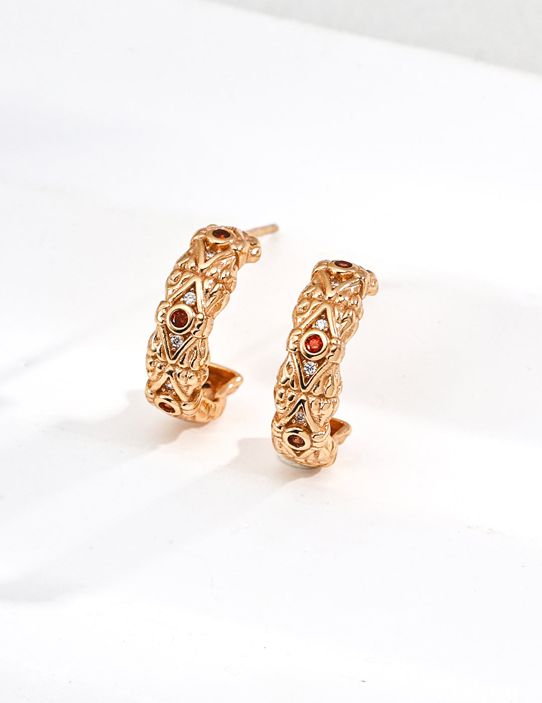 Vintage Rock Zircon Earrings — Sterling Silver, 18K Gold Vermeil, cubic zirconia | SENLORE