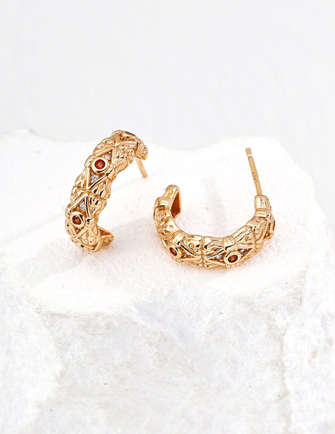 Vintage Rock Zircon Earrings — Sterling Silver, 18K Gold Vermeil, cubic zirconia | SENLORE