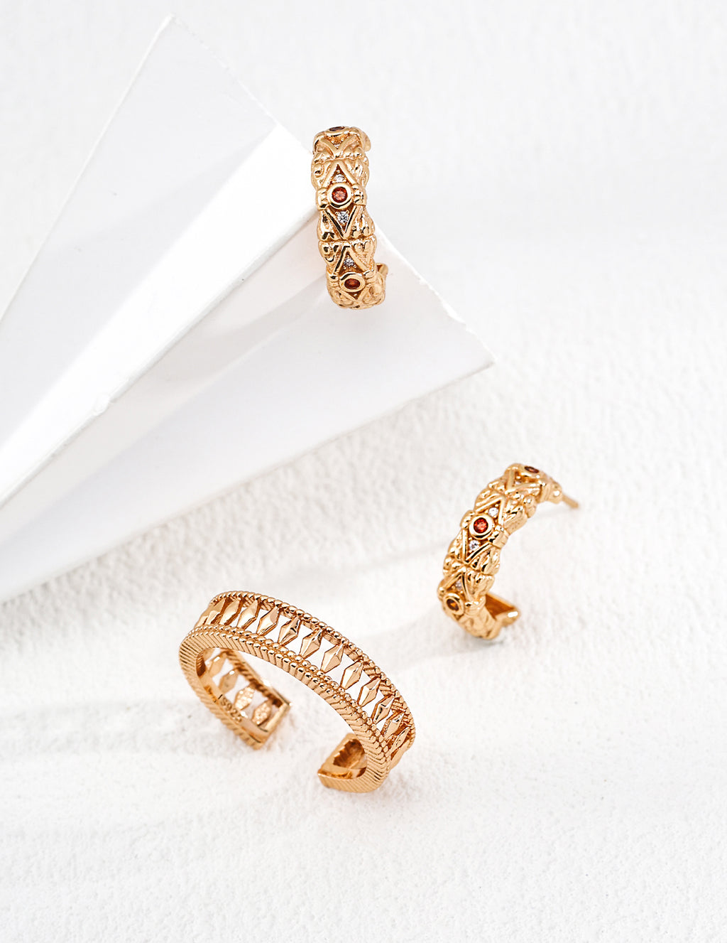 Vintage Rock Zircon Earrings — Sterling Silver, 18K Gold Vermeil, cubic zirconia | SENLORE