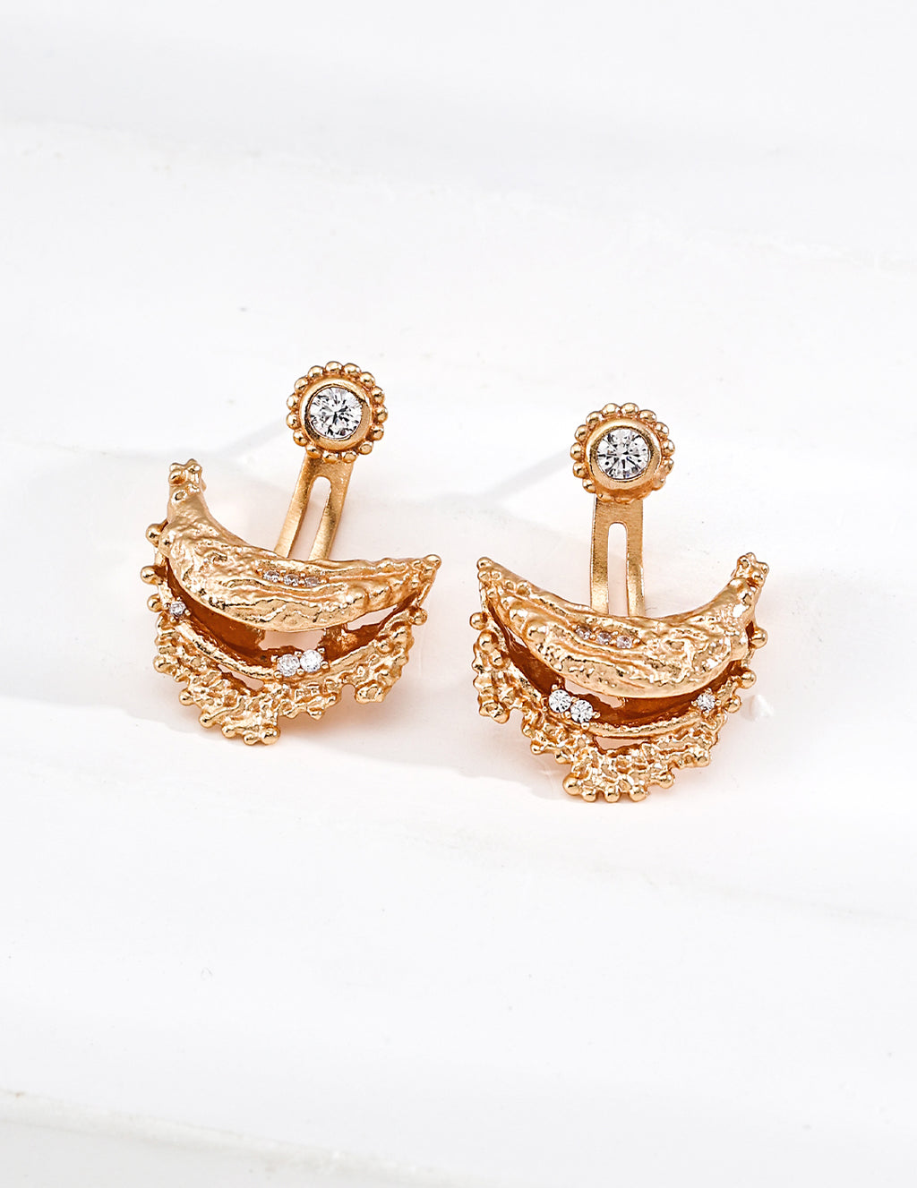 SENLORE Vintage Zircon Earrings – Detail Close-up