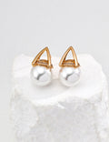 Round Pearl Earrings — 18K Gold Vermeil, natural freshwater pearl | SENLORE