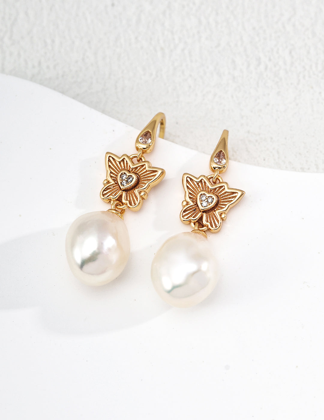 Butterfly Pearl Earrings — Sterling Silver, 18K Gold Vermeil, natural freshwater pearl, cubic zirconia | SENLORE