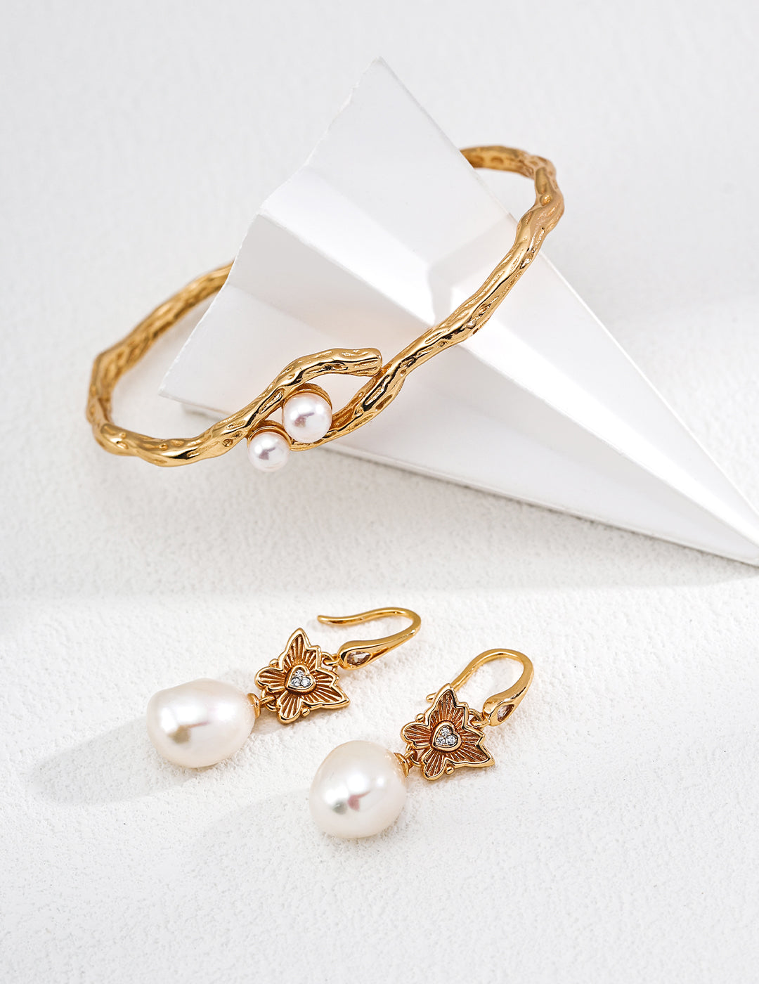 Butterfly Pearl Earrings — Sterling Silver, 18K Gold Vermeil, natural freshwater pearl, cubic zirconia | SENLORE