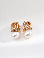 Minimal Pearl Earrings — Sterling Silver, 18K Gold Vermeil, natural freshwater pearl | SENLORE