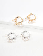 Peace Lock Pearl Earrings — Sterling Silver, 18K Gold Vermeil, natural freshwater pearl | SENLORE