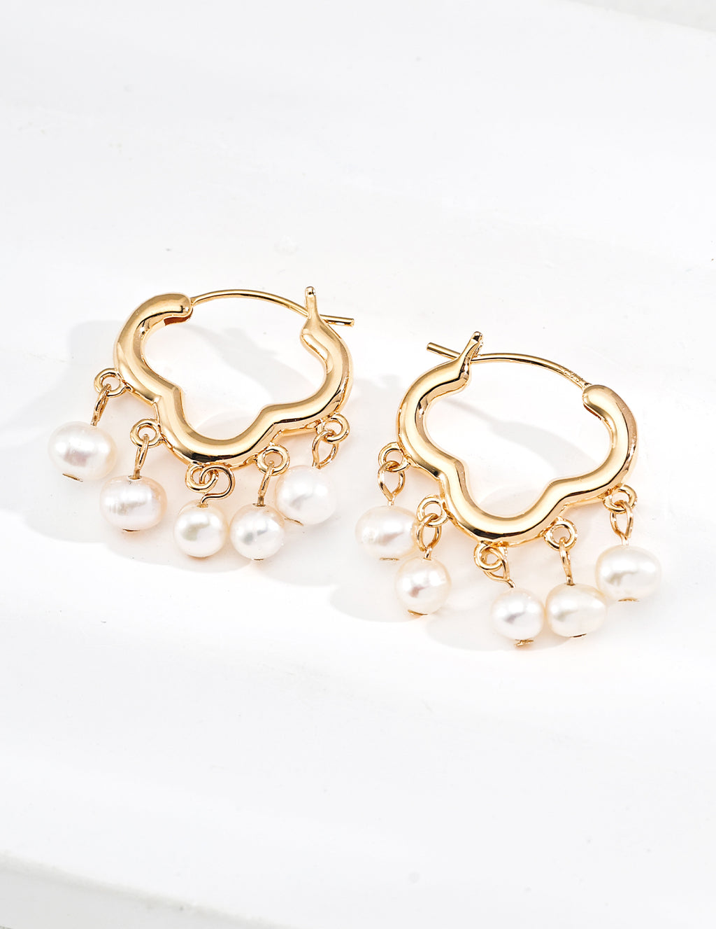 Peace Lock Pearl Earrings — Sterling Silver, 18K Gold Vermeil, natural freshwater pearl | SENLORE