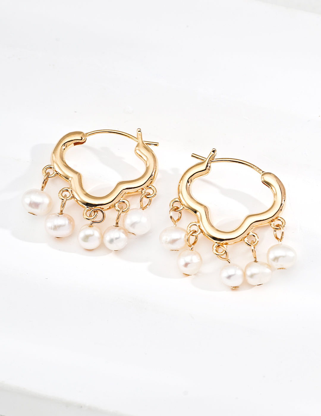 Peace Lock Pearl Earrings — Sterling Silver, 18K Gold Vermeil, natural freshwater pearl | SENLORE
