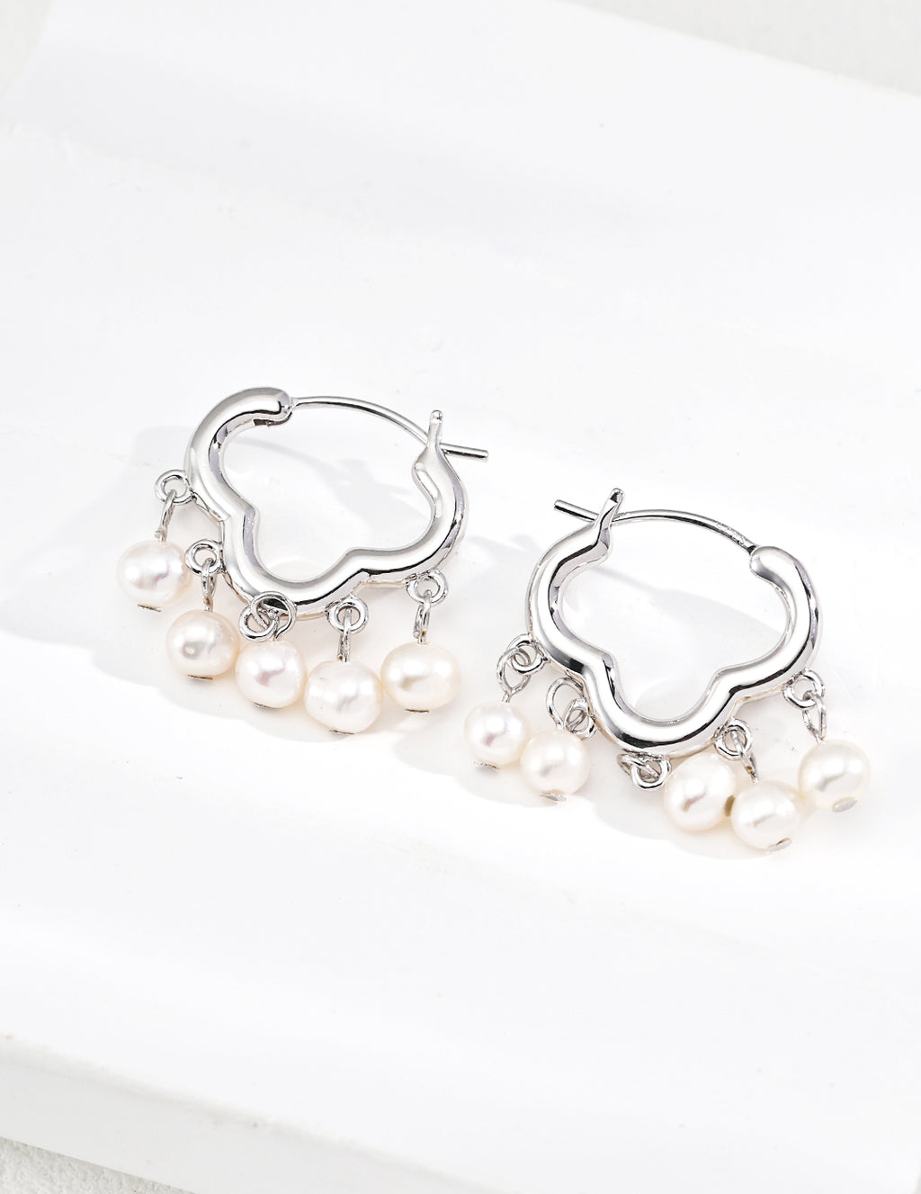 Peace Lock Pearl Earrings — Sterling Silver, 18K Gold Vermeil, natural freshwater pearl | SENLORE