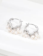 Peace Lock Pearl Earrings — Sterling Silver, 18K Gold Vermeil, natural freshwater pearl | SENLORE