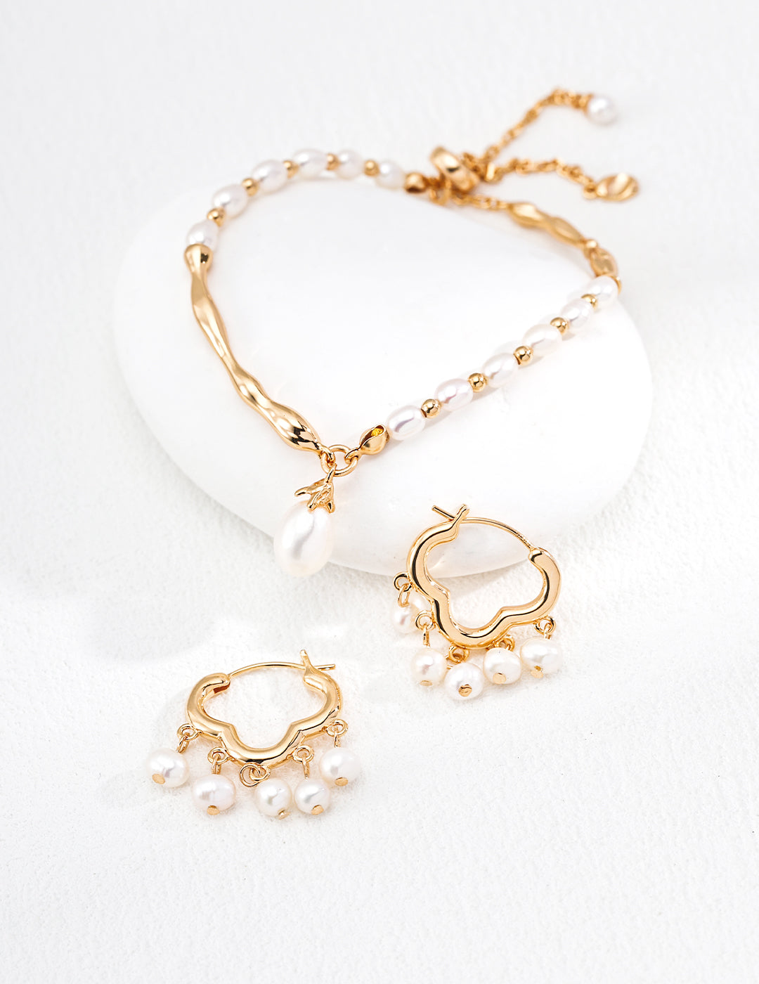Peace Lock Pearl Earrings — Sterling Silver, 18K Gold Vermeil, natural freshwater pearl | SENLORE