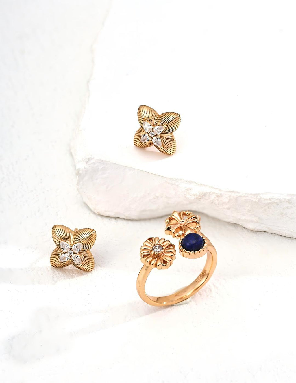 Classic Four-Leaf Clover Zircon Ring — Sterling Silver, 18K Gold Vermeil, cubic zirconia | SENLORE