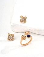 Classic Four-Leaf Clover Zircon Ring — Sterling Silver, 18K Gold Vermeil, cubic zirconia | SENLORE