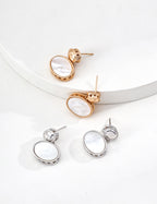 SENLORE Minimalist Mother-of-Pearl Earrings – Front View