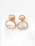 SENLORE Minimalist Mother-of-Pearl Earrings – Detail Close-up