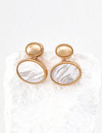 SENLORE Minimalist Mother-of-Pearl Earrings – Detail Close-up