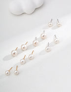 SENLORE Minimalist Natural Pearl Earrings – Side View