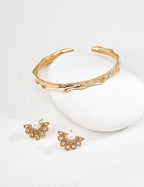Court Floral Pearl Zircon Earrings — Sterling Silver, 18K Gold Vermeil, natural freshwater pearl, cubic zirconia | SENLORE