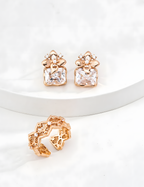 SENLORE French Style Zircon Earrings – Detail Close-up
