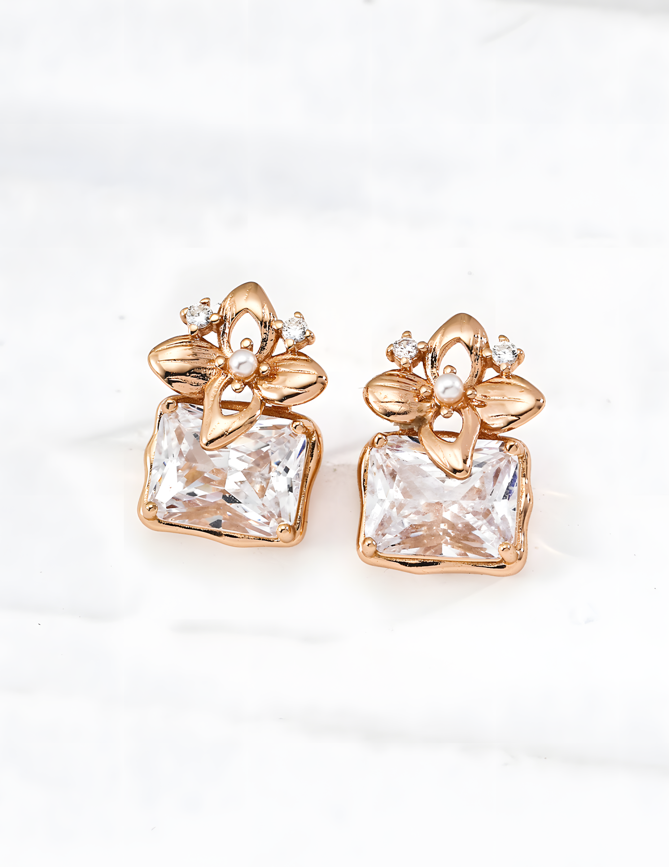 SENLORE French Style Zircon Earrings – Side View