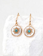 White Shell Turquoise Earrings — 18K Gold Vermeil, turquoise, white shell | SENLORE